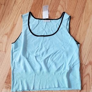 Planet UK cropped knitted baby blue blouse NWT